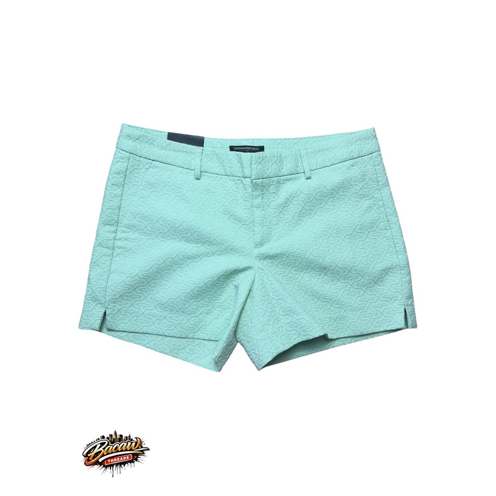 Banana Republic Women's Mint Green Textured Jacquard 4.5 Inch Shorts Size 6
